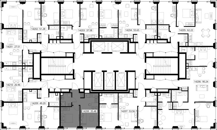 1-комнатная квартира, 35,5 м² — фото 2