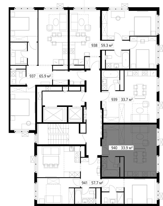 Квартира-студия, 33,9 м² — фото 2