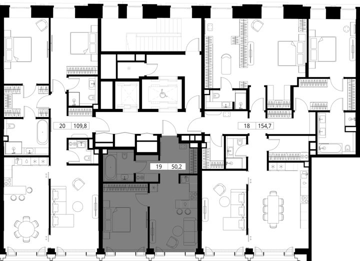 1-комнатная квартира, 50,2 м² — фото 2