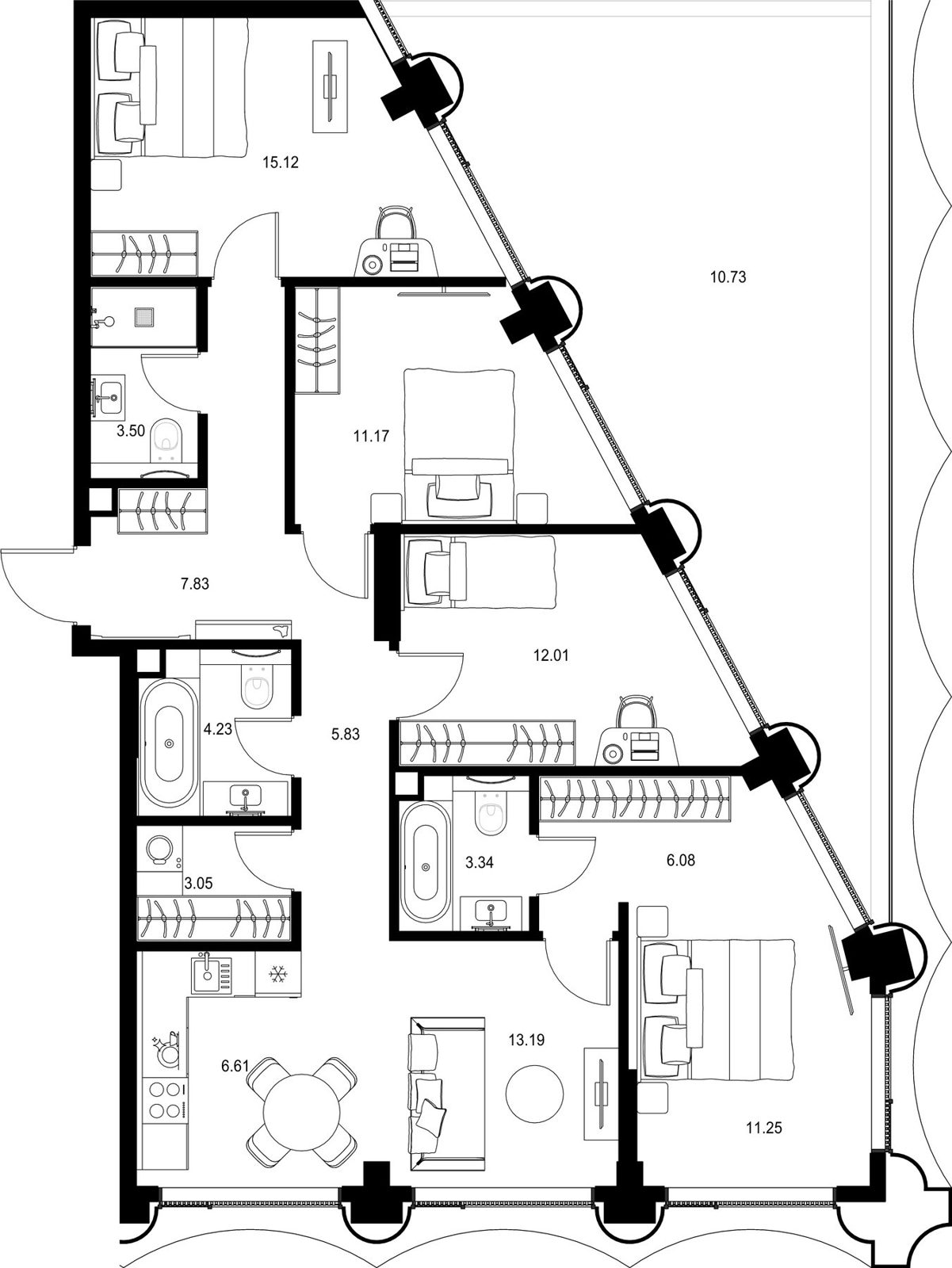 4-комнатная квартира, 113,9 м²