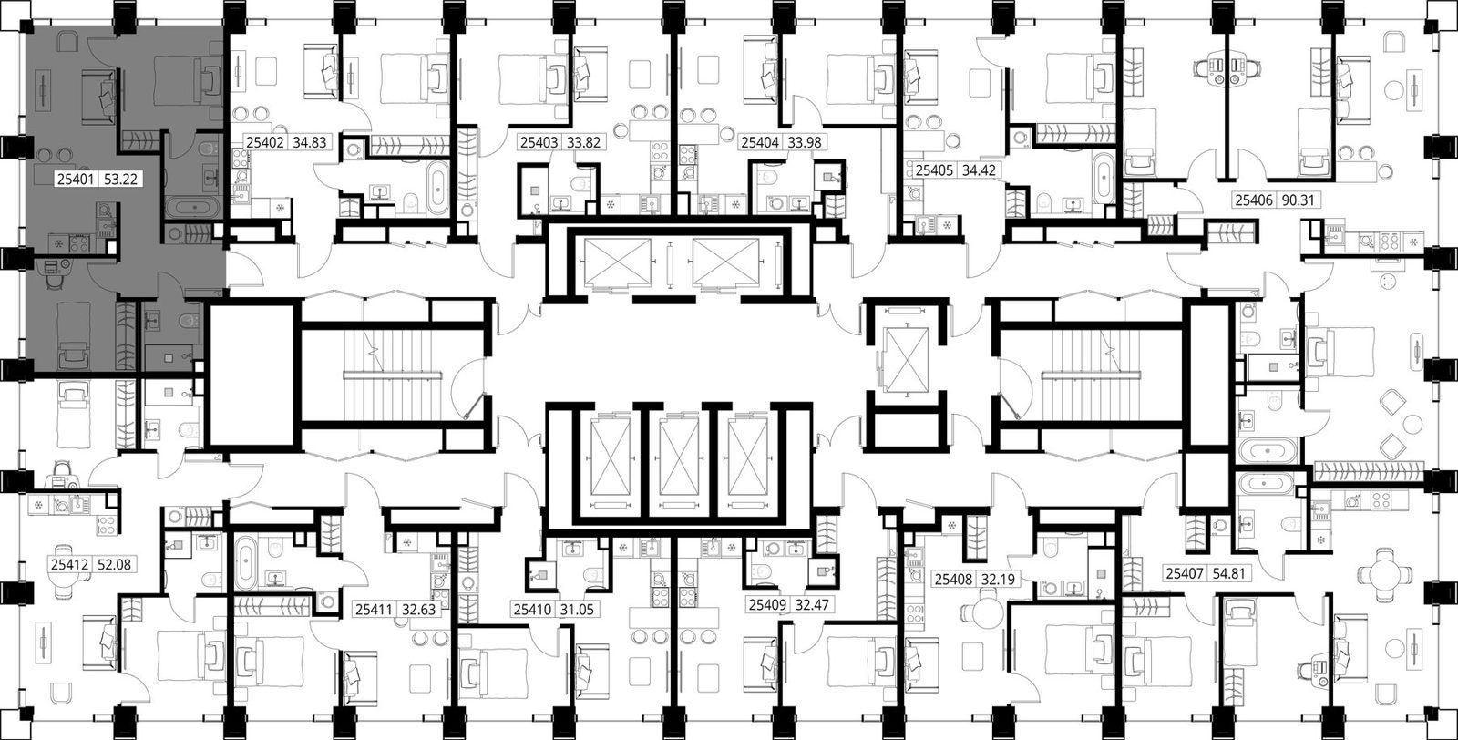 2-комнатная квартира, 53,2 м² — фото 2