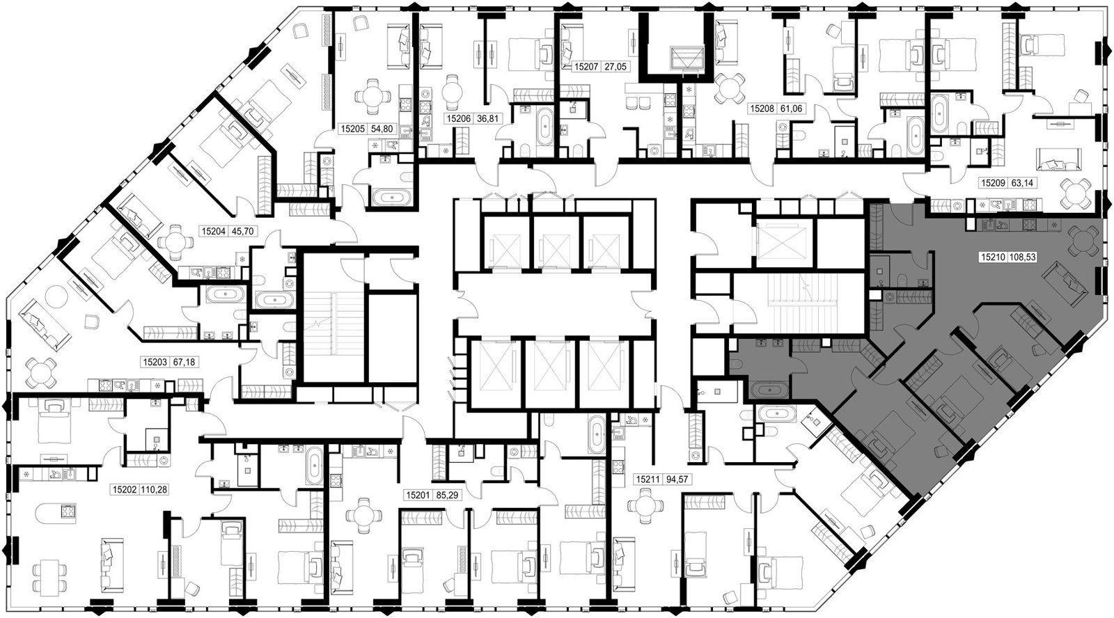 3-комнатная квартира, 108,5 м² — фото 3