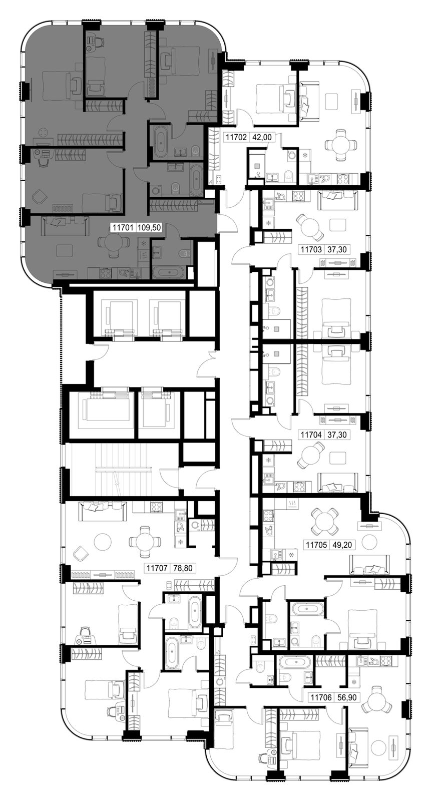 4-комнатная квартира, 109,5 м² — фото 2
