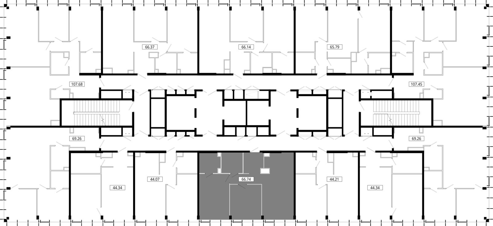 2-комнатная квартира, 66,8 м² — фото 2