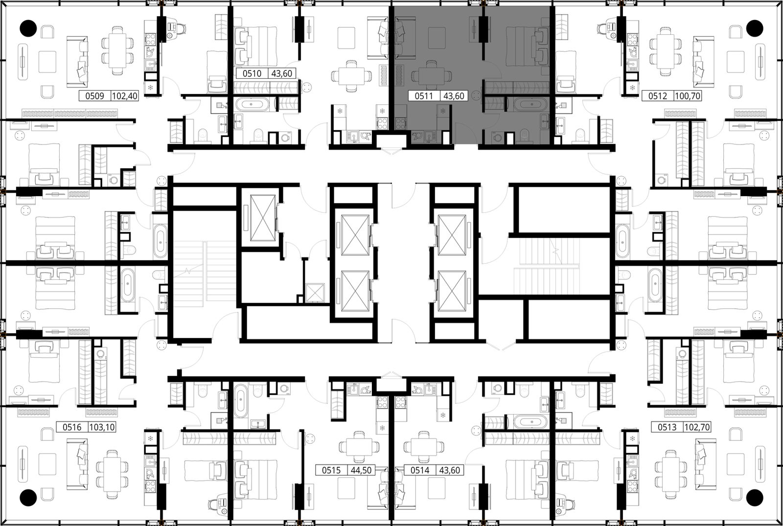 1-комнатная квартира, 43,6 м² — фото 2