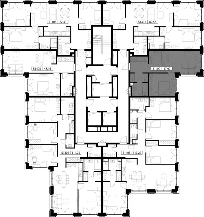 1-комнатная квартира, 47,9 м² — фото 2
