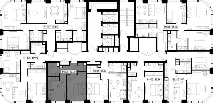 1-комнатная квартира, 36 м² — фото 2