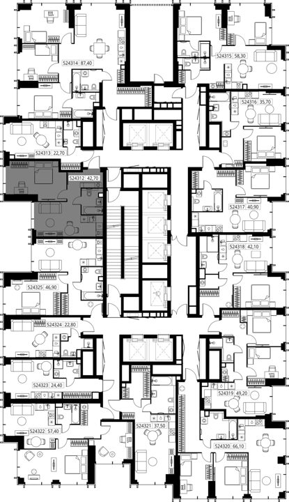 1-комнатная квартира, 42,7 м² — фото 2