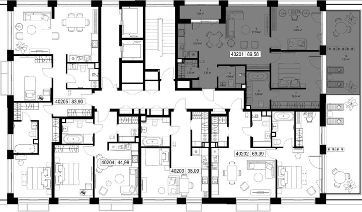 2-комнатная квартира, 89,6 м² — фото 2