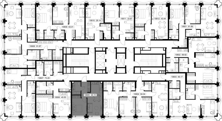 1-комнатная квартира, 40,1 м² — фото 2