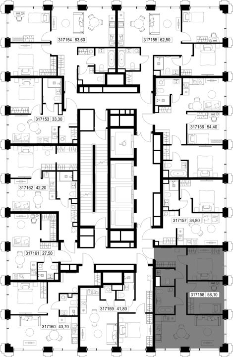 2-комнатная квартира, 58,1 м² — фото 2