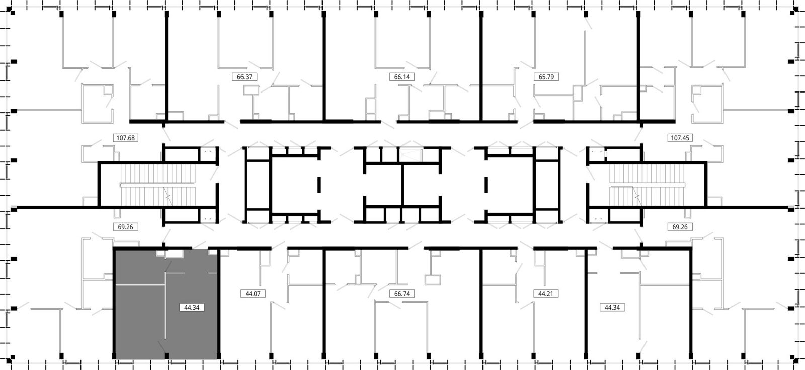1-комнатная квартира, 44,1 м² — фото 2