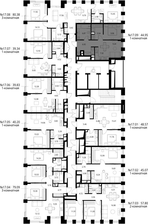 1-комнатная квартира, 45 м² — фото 2