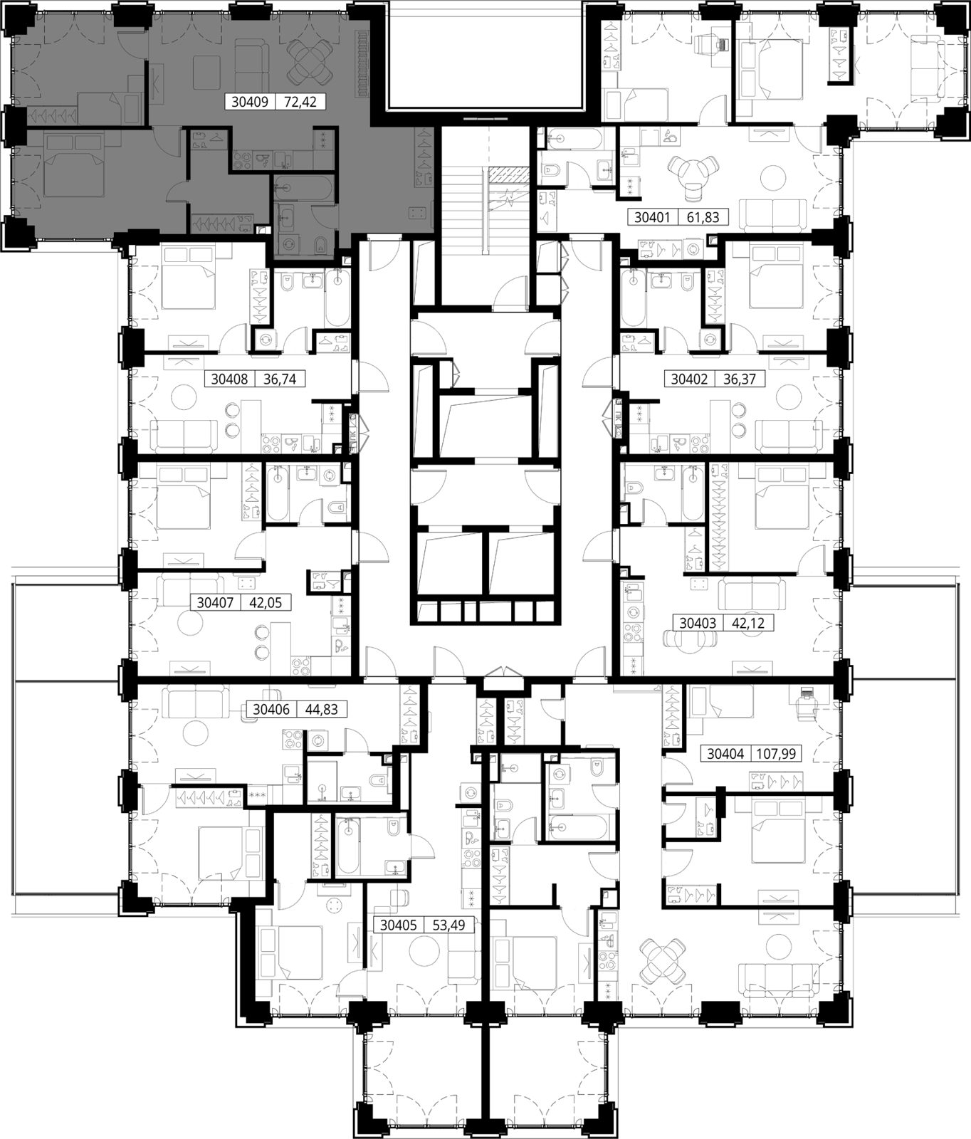 2-комнатная квартира, 72,4 м² — фото 2