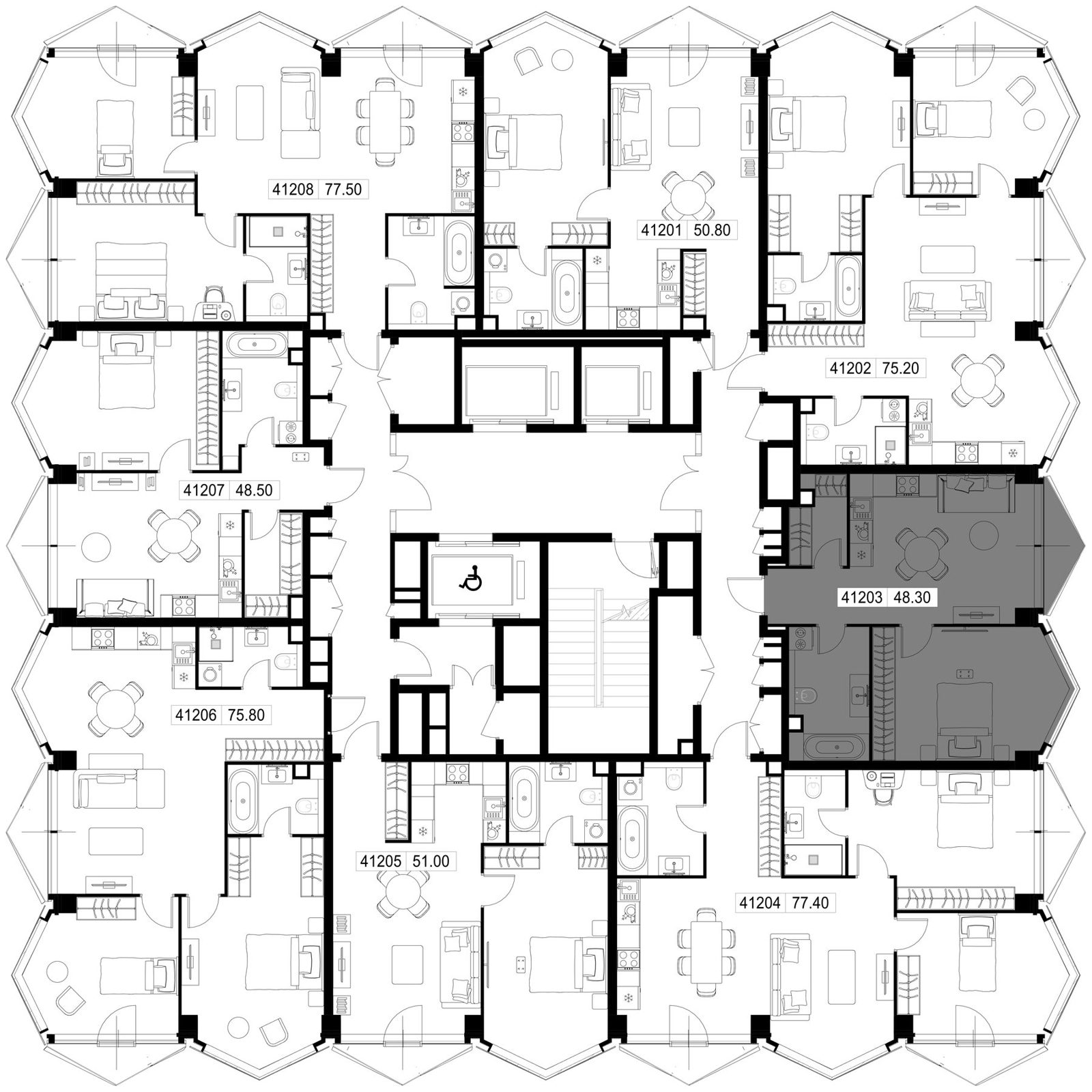 1-комнатная квартира, 48,3 м² — фото 2