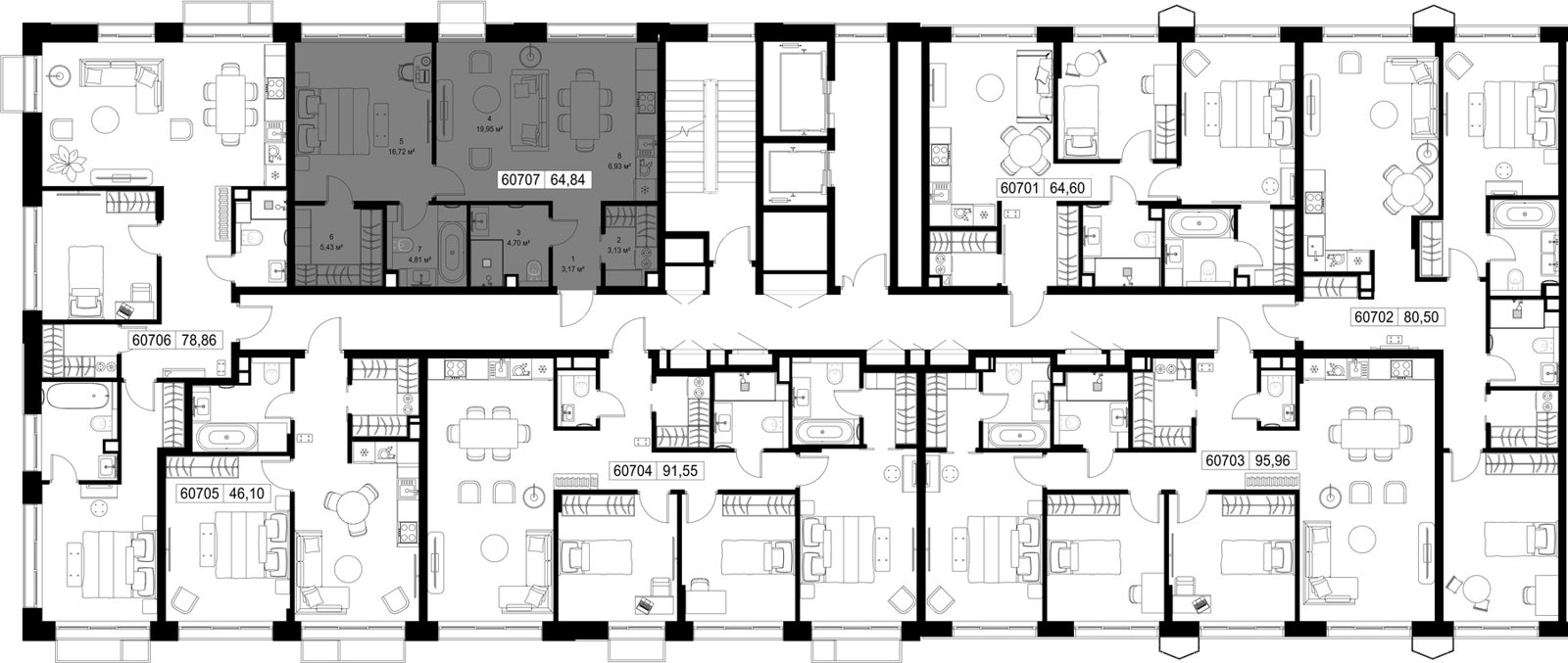 1-комнатная квартира, 64,8 м² — фото 2