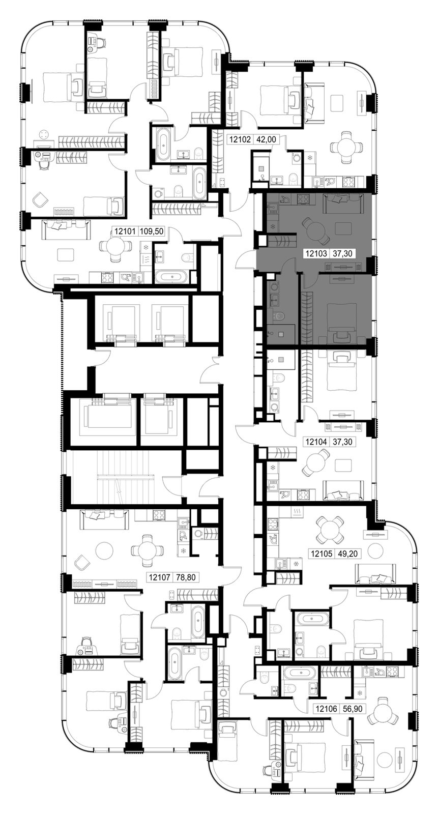 1-комнатная квартира, 37,3 м² — фото 2