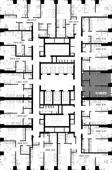 1-комнатная квартира, 36,9 м² — фото 2