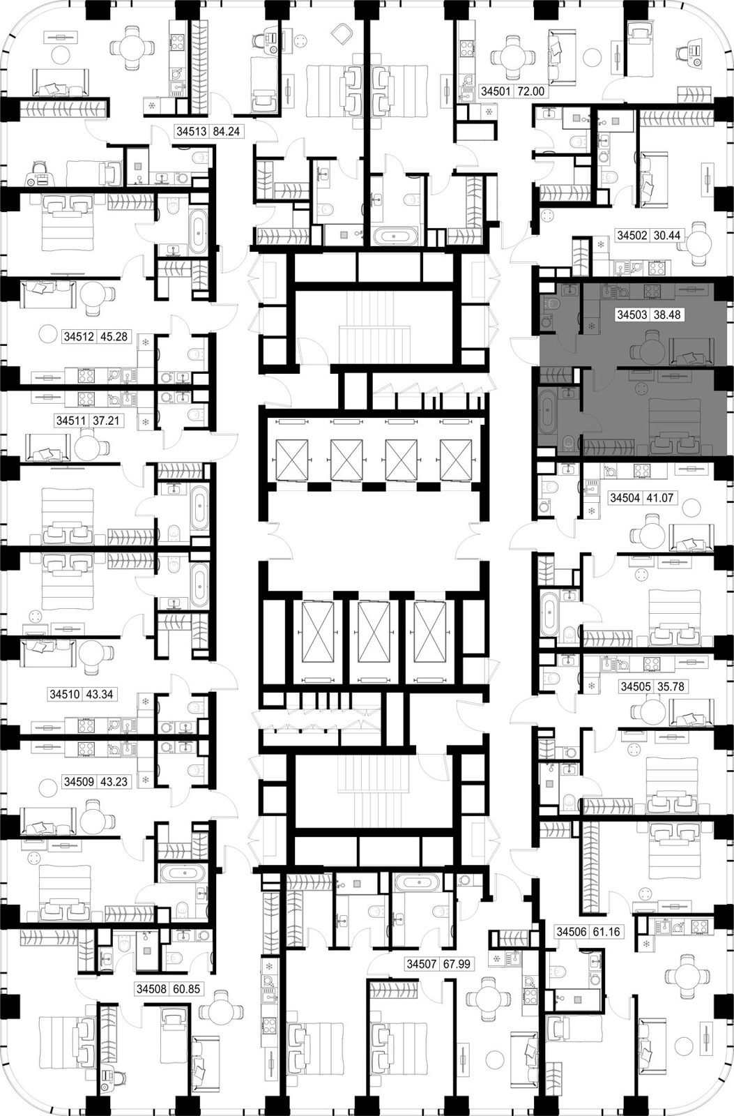 1-комнатная квартира, 38,5 м² — фото 2