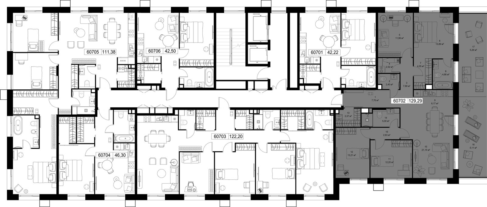 4-комнатная квартира, 129,3 м² — фото 3
