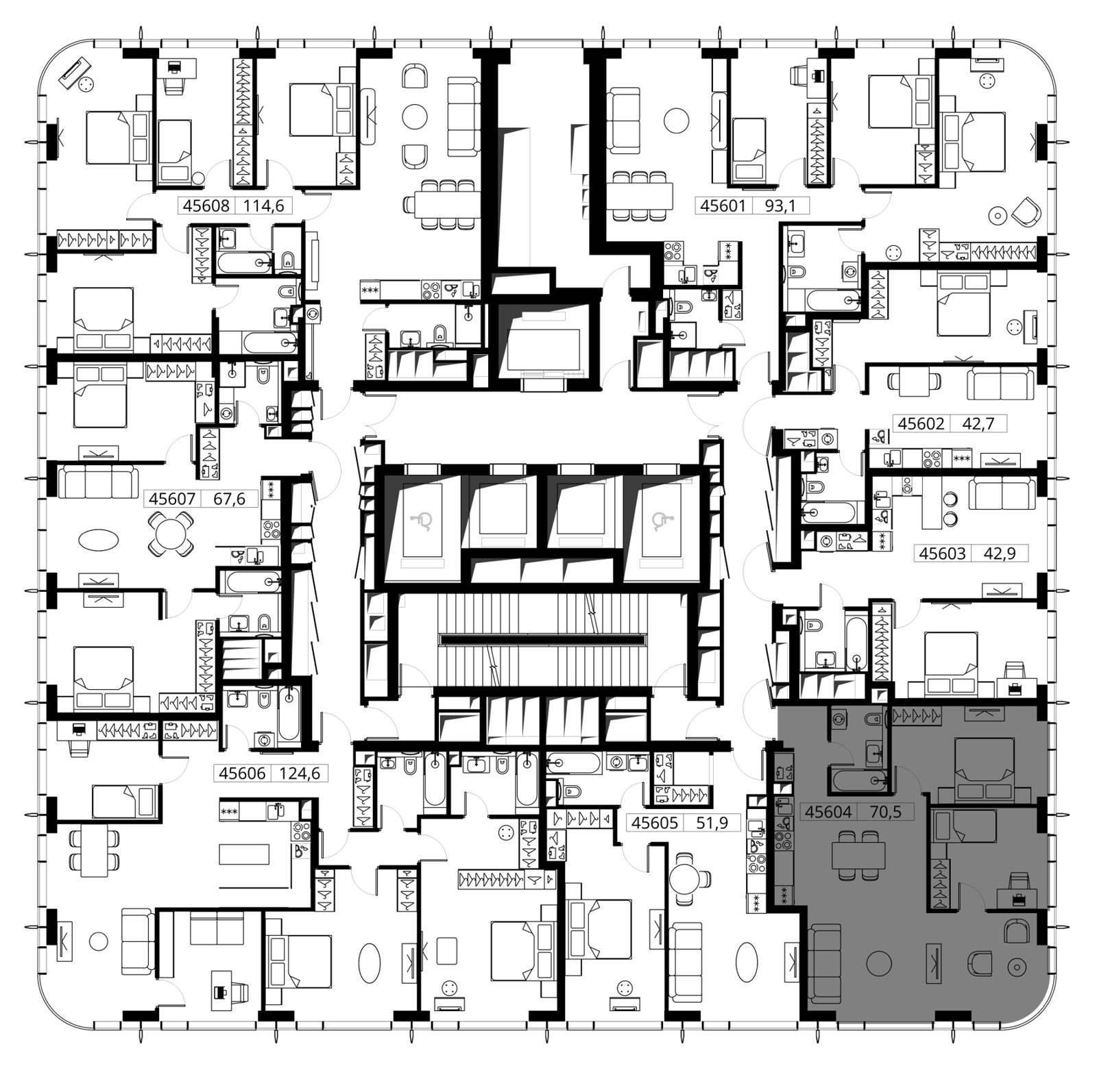 2-комнатная квартира, 70,5 м² — фото 2