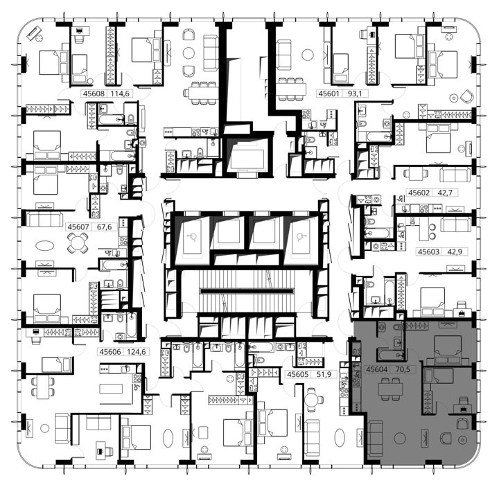 2-комнатная квартира, 70,5 м² — фото 2