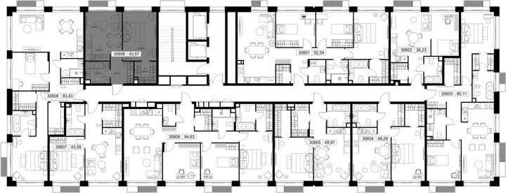 1-комнатная квартира, 43,7 м² — фото 2