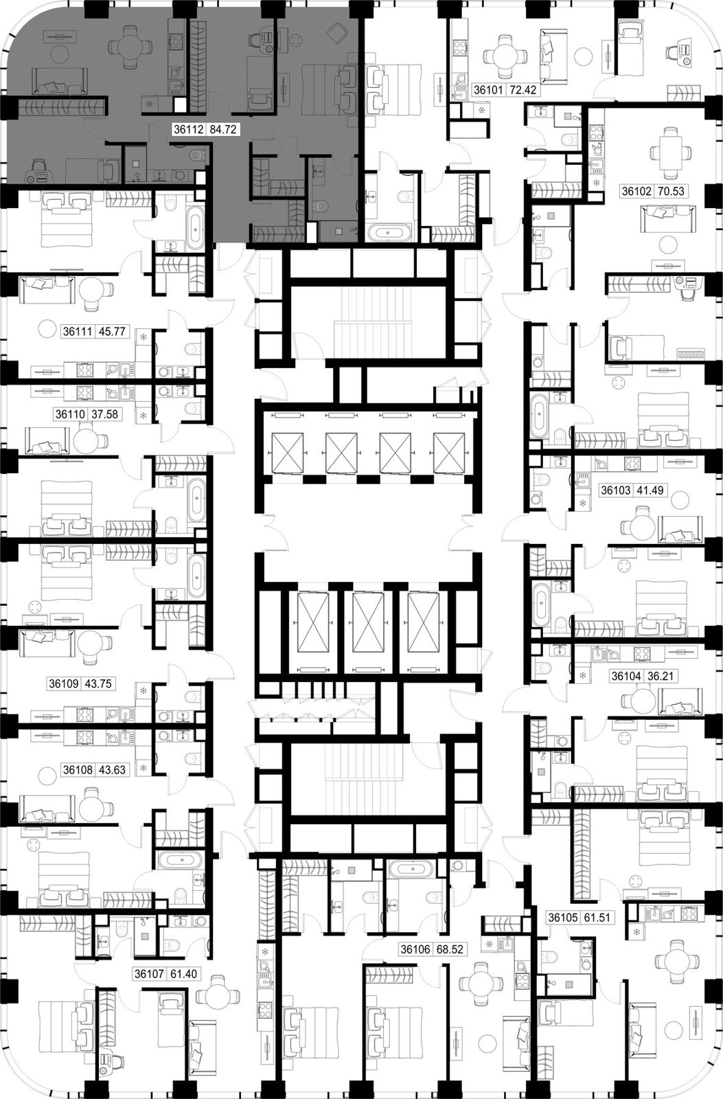 3-комнатная квартира, 84,7 м² — фото 2