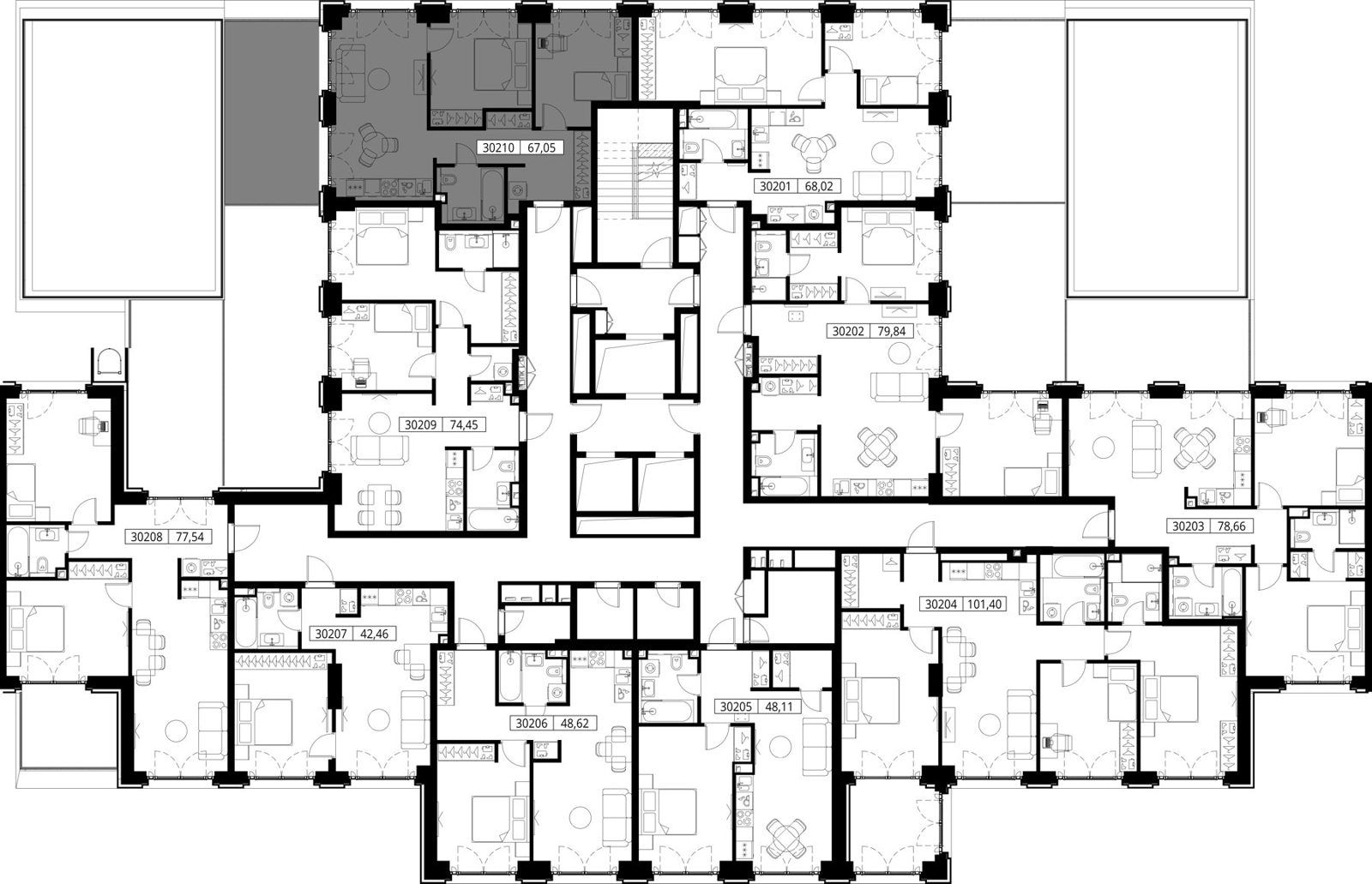 2-комнатная квартира, 67 м² — фото 2