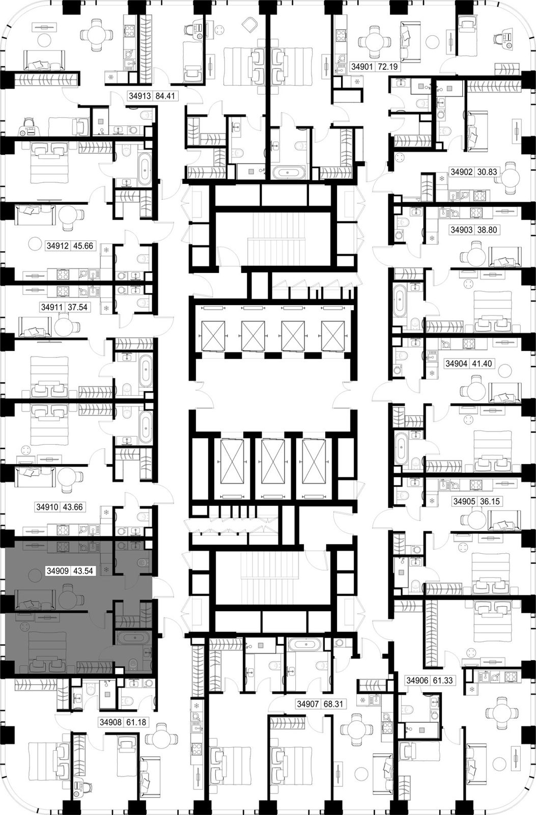 1-комнатная квартира, 43,5 м² — фото 2