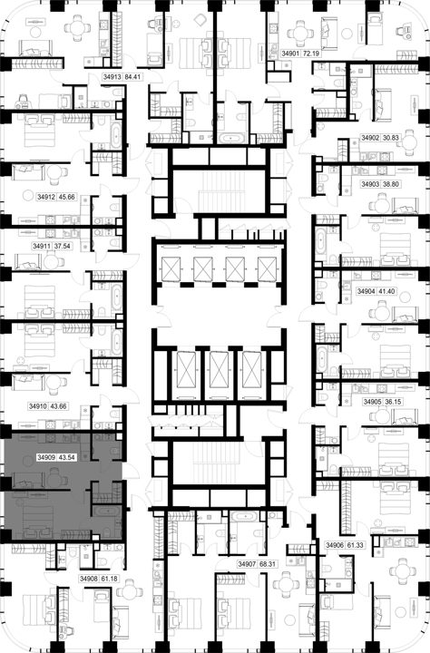1-комнатная квартира, 43,5 м² — фото 2