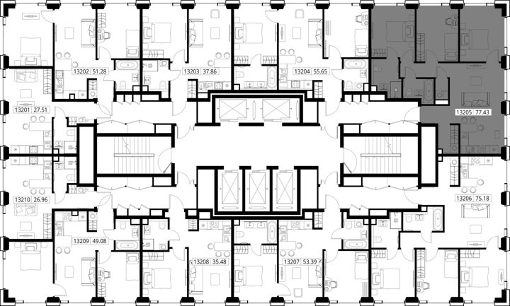 3-комнатная квартира, 77,4 м² — фото 2