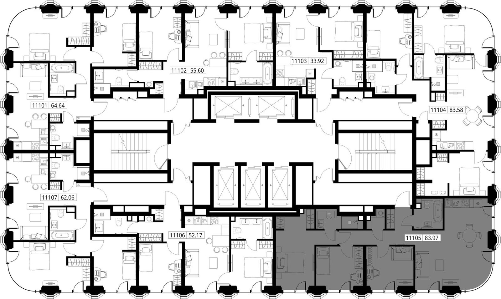 3-комнатная квартира, 84 м² — фото 2
