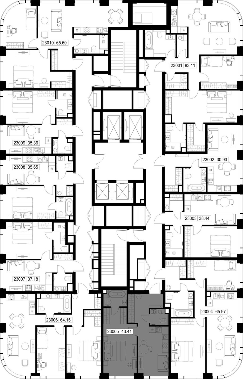 1-комнатная квартира, 43,4 м² — фото 2
