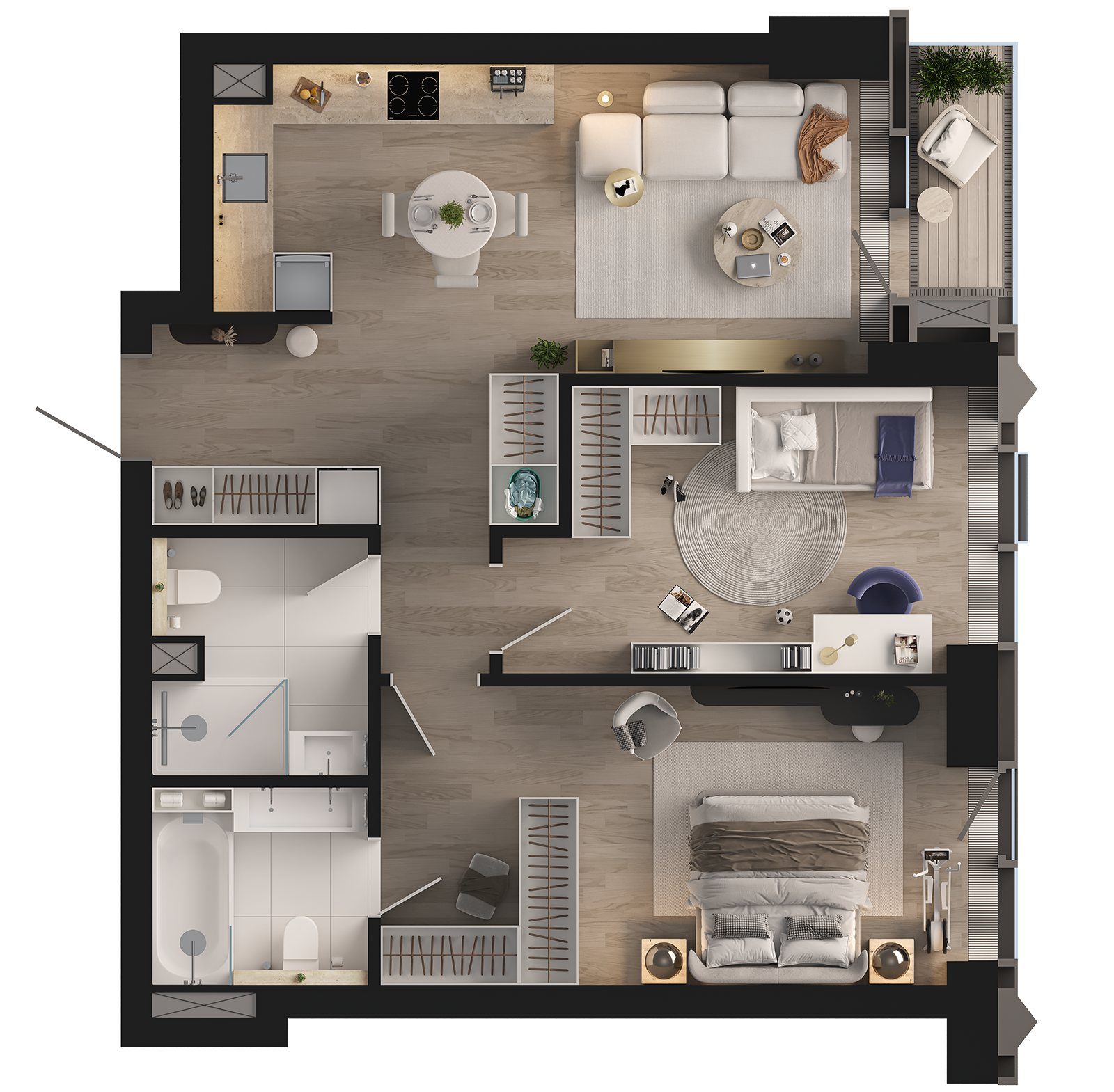 2-комнатная квартира, 69,5 м² — фото 2
