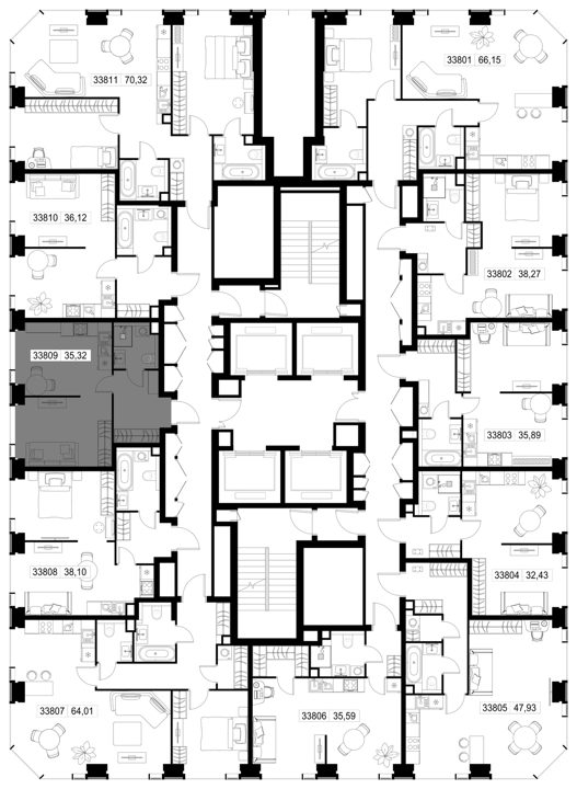 1-комнатная квартира, 35,3 м² — фото 3