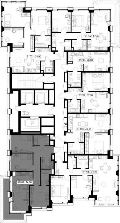 3-комнатная квартира, 74,9 м² — фото 2