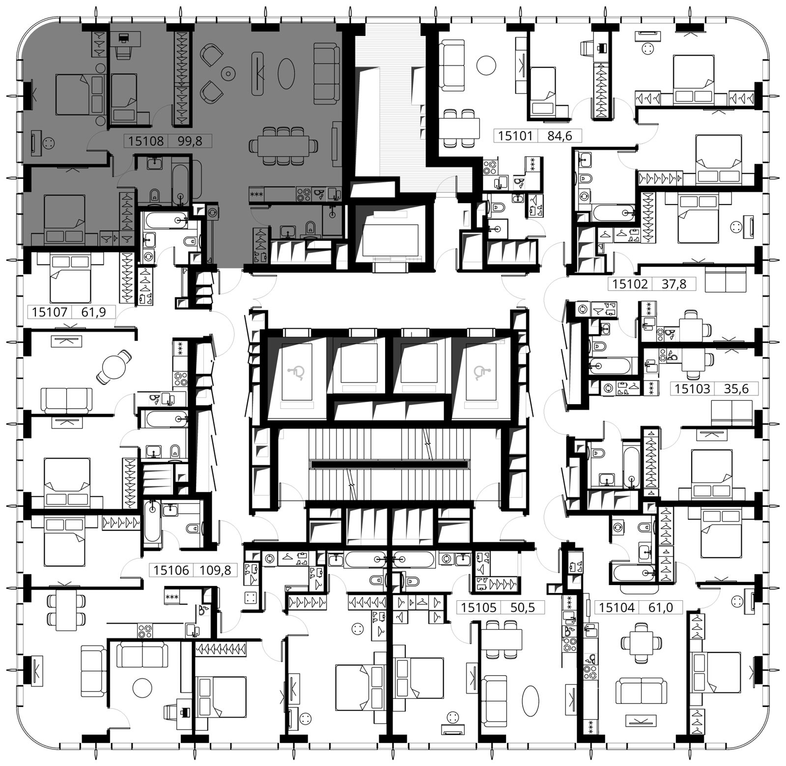 3-комнатная квартира, 99,8 м² — фото 2