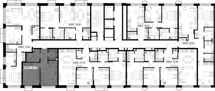 1-комнатная квартира, 46,1 м² — фото 2
