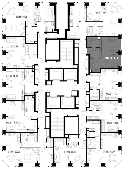 1-комнатная квартира, 39,7 м² — фото 3