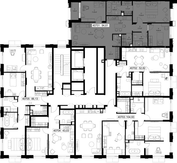 3-комнатная квартира, 94,6 м² — фото 2