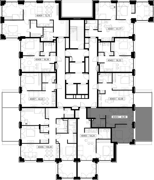 1-комнатная квартира, 44,8 м² — фото 2