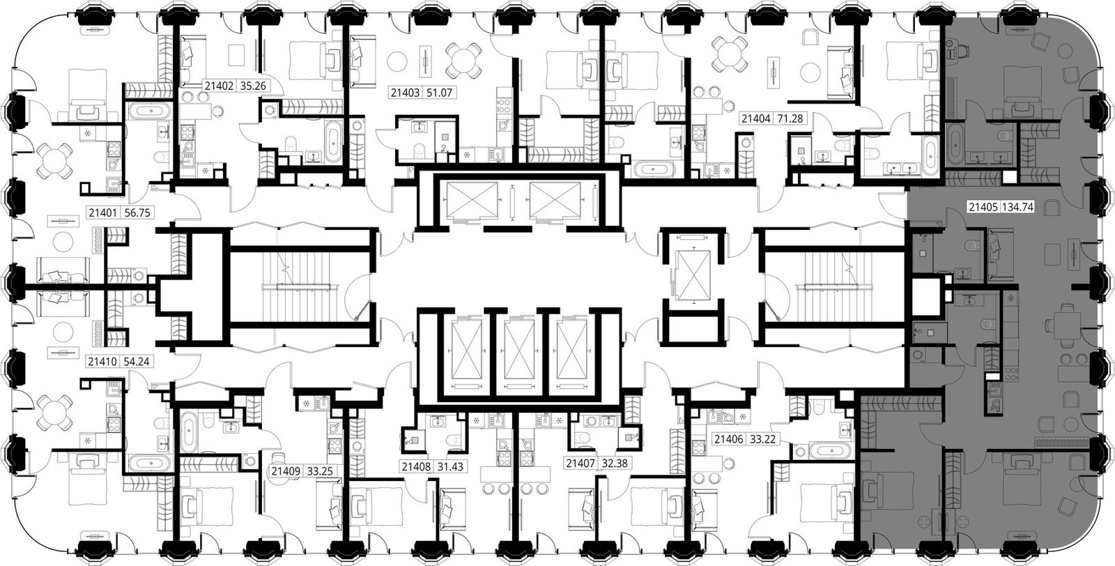 3-комнатная квартира, 132,8 м² — фото 2