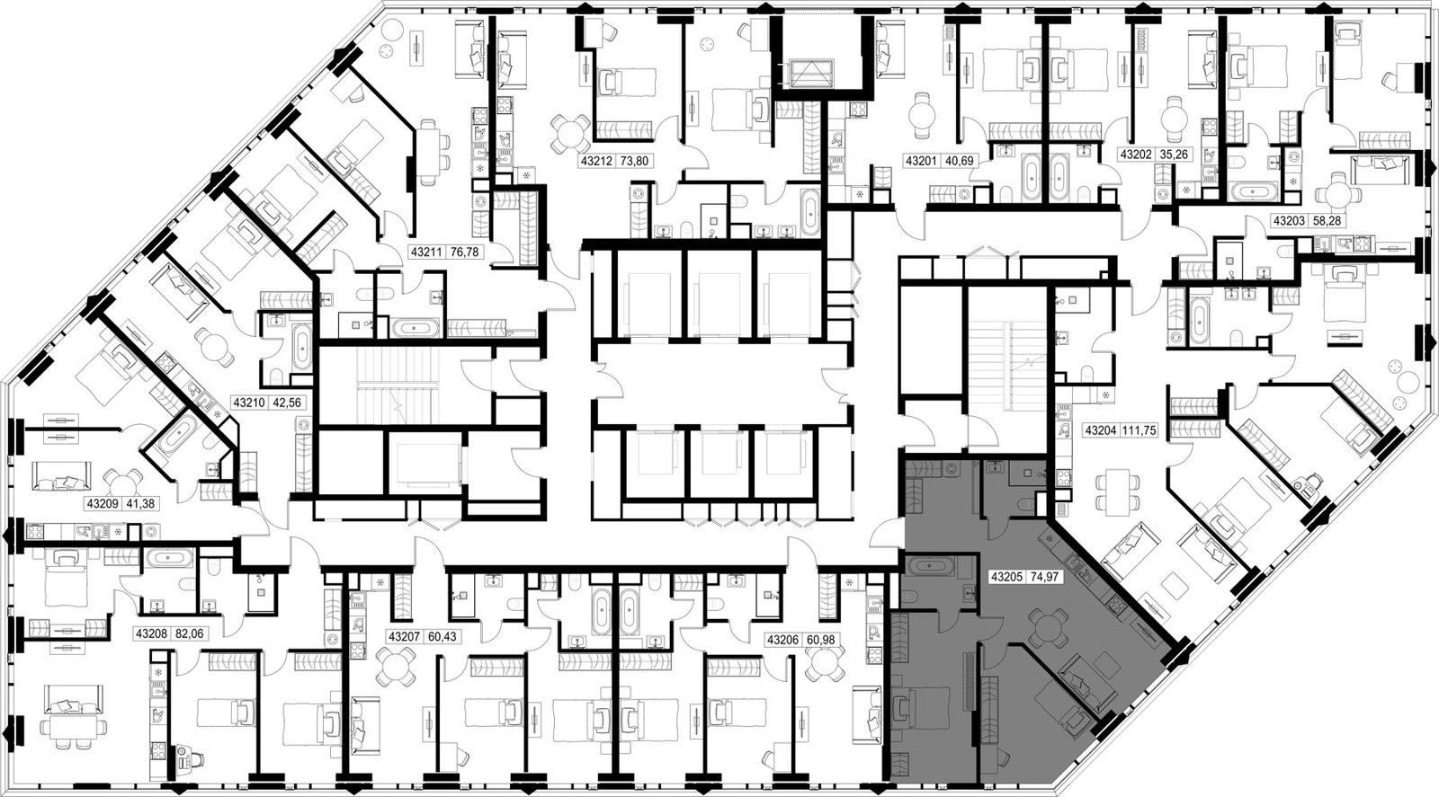 2-комнатная квартира, 75 м² — фото 2