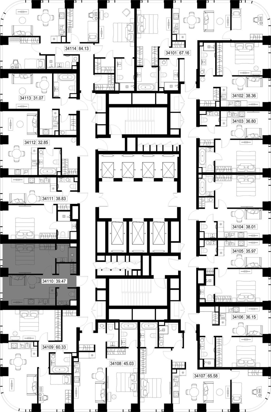 1-комнатная квартира, 39,5 м² — фото 2