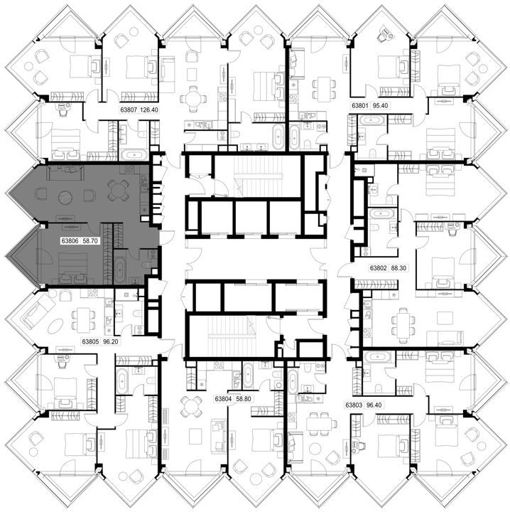 1-комнатная квартира, 58,7 м² — фото 2