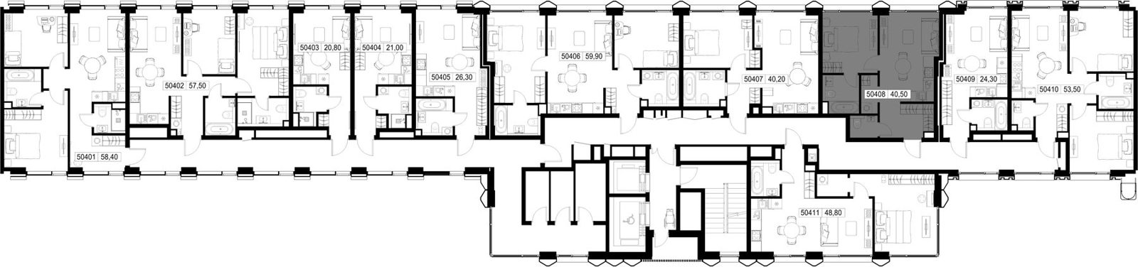 1-комнатная квартира, 40,5 м² — фото 2