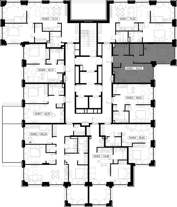 1-комнатная квартира, 49,2 м² — фото 2