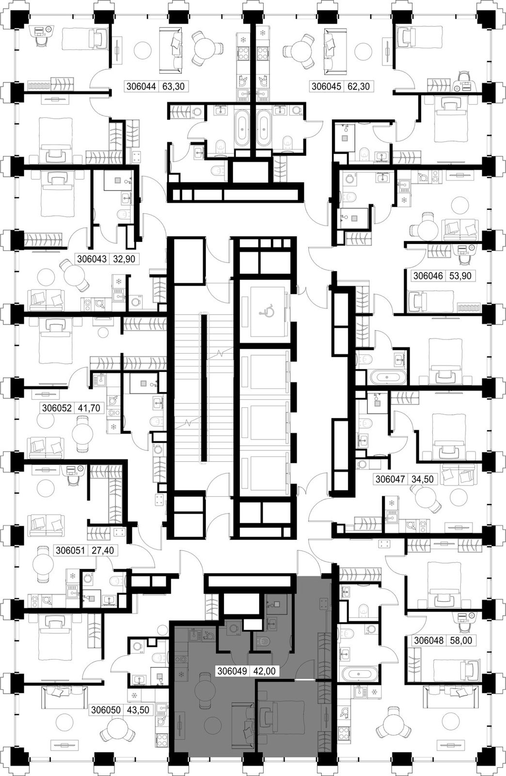 1-комнатная квартира, 42 м² — фото 2