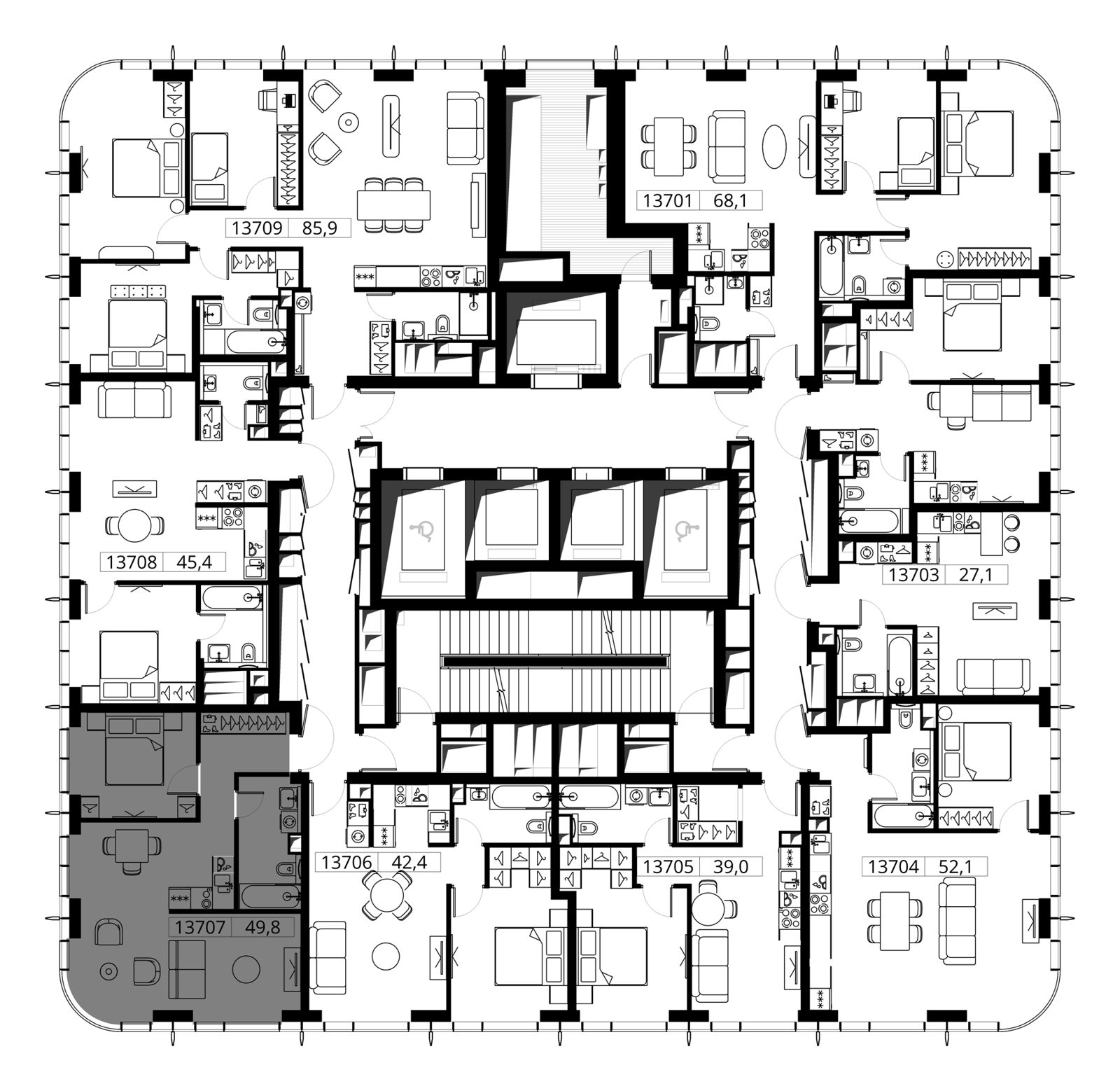 1-комнатная квартира, 49,8 м² — фото 2